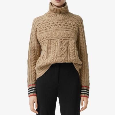 China parride customized cable knit fisherman sweater loose wear pullover women clothing for sale