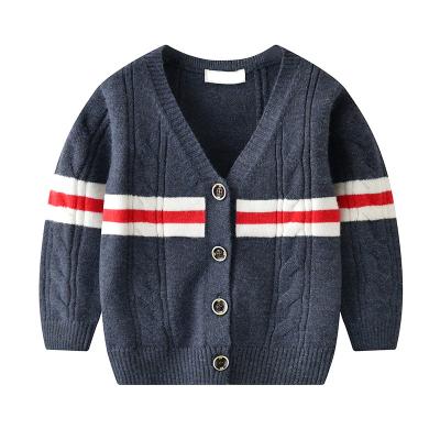 China Newest Baby Boys Sweater Anti-wrinkle Sweater Causal Patchwork V-neck Patchwork Boys Cardigan School Wool Tracksuit For Toddler for sale