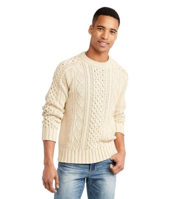 China 2022 Breathable Men Long Sleeve Solid Color Crew Neck Knitwear Fisherman Knitting Sweater for sale