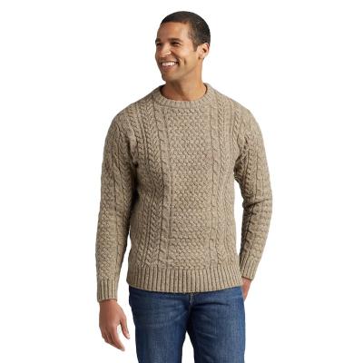 China Breathable Mens Fisherman Cable Knit Crewneck Sweater for sale