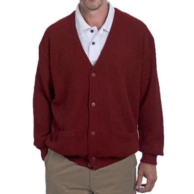 China Big Size Breathable Factory Custom Button Wool Blend Men Sweater Merino Cardigan for sale