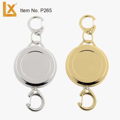 China Metal zinc alloy silver, gold color ski pass holder with metal clip, metal hook for sale