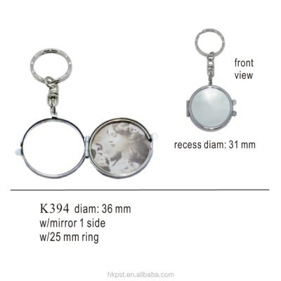 China Pocket Mirror Round Shape Compact Mirror Key Chain For Promotonal for sale