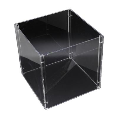 China Customized modern transparent methacrylate 4 sides frame fixed by screws custom size pmma cube acrylic flat pack box for sale