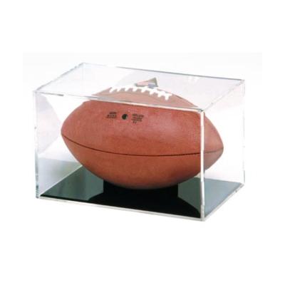 China Customized Customized Modern Brand Design Football Display Box Clear Acrylic Clear Cover With Black Base for sale