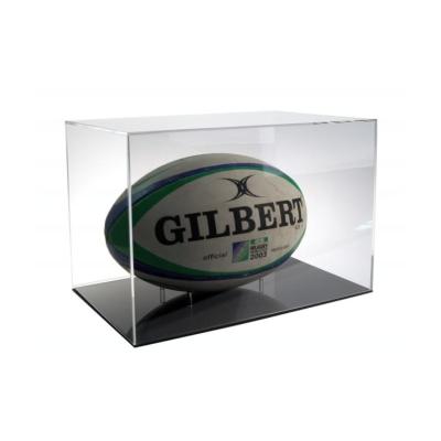 China Modern Customized Acrylic Perspex Football Display Case Perspex Display Case Soccer Clear Box Stand for sale