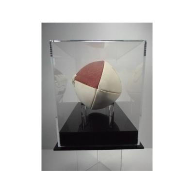 China Modern Customized Customized Box Football Showcase Clear Transparent Acrylic Rugby Soccer Ball Holder for sale