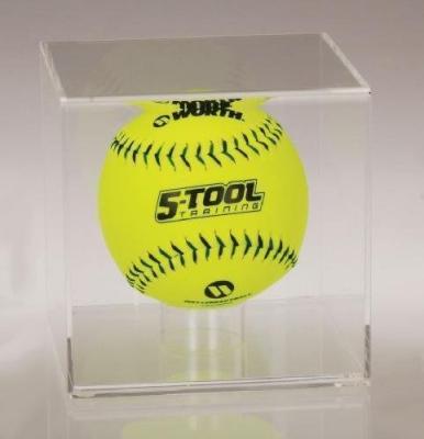 China Modern Customized Acrylic Lucite Baseball Display Cube Box Tennis Ball Box Display Case for sale