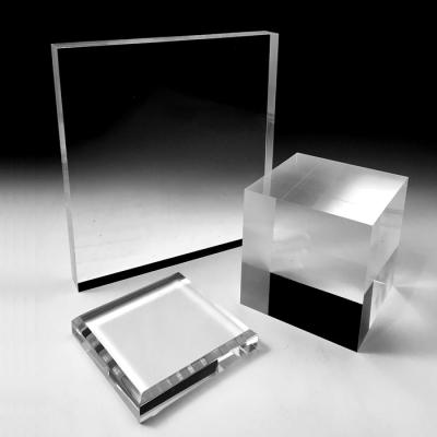 China Modern Customized Solid Cube Acrylic Block In 98% Transparency Cast Super Clear for sale