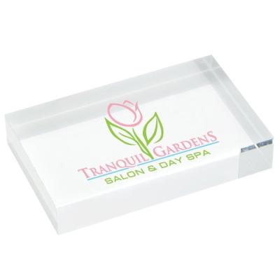 China Modern Customized Custom Colored Plexiglass Clear Cube Riser Solid Acrylic Glass Block With Logo for sale