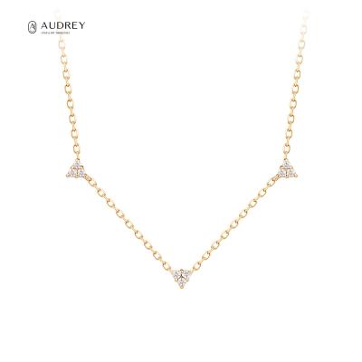 China Audrey Fine Jewelry Necklace Skin-Friendly Diamond Necklace Solid Golg 14K Charm Necklace For Women for sale