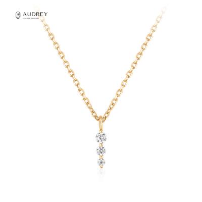 China Cute Audrey 585 Solid Gold Dimond Necklace Multi Layer Necklace CLASSIC For Women Necklace for sale