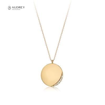 China Audrey Jewelry Wholesale Solid 14K Gold Environmentally Friendly Statement Necklace Fine Jewelry for sale