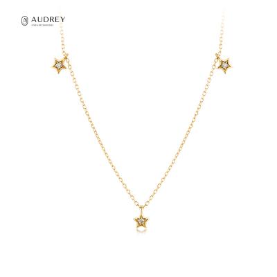 China Audrey Jewelry Wholesale 14K Gold Environmental Friendly Solid Custom Name Necklaces Fine Jewelry Necklace for sale