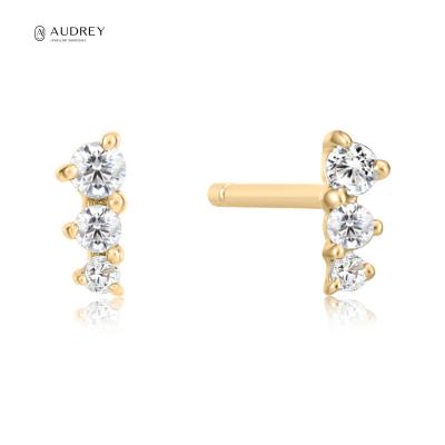 China Anti Tarnish Real Diamond Jewelry Solid Gold Jewelry Audrey Wholesale Earring 14K 18K for sale