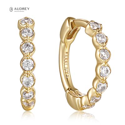 China Audrey 14k Earring Environmental Friendly Sterling Silver 14k Gold Plated Earring for sale