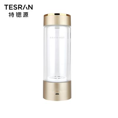 China Hotel technology portable wholesale glass transparent titanium purifier filter rich Hydrogen alkaline water cup ionizer bottle for sale