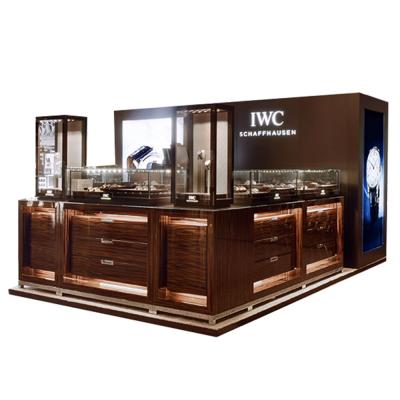 China Luxury Modern Custom Wooden Watch Kiosk Design For Shopping Malls for sale