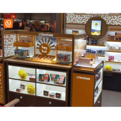 China Luxury High End Retail Wooden Makeup Display Stand For Cosmetic Store for sale