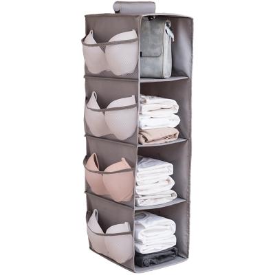 China 8 Pockets Transparent Hanging Wardrobe Closet Bra Bag Clothes Cabinet Hanging Storage Bag For Clothes Organizer for sale