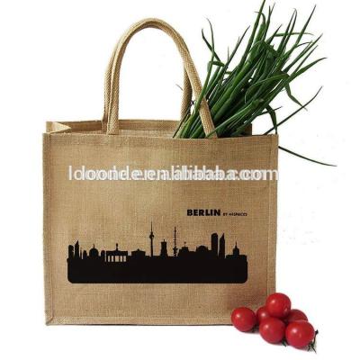 China Promotional Jute Handled Jute Grocery Bags For Customer for sale