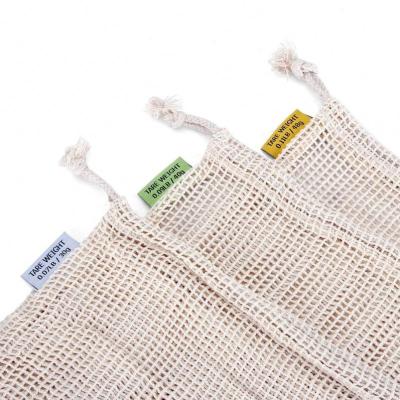 China Recyclable Eco - Friendly Zero Waste Cotton Twine Bags Premium Quality Biodegradable Grocery Bag Double Stitch Mesh Produce Bags For Fruit for sale