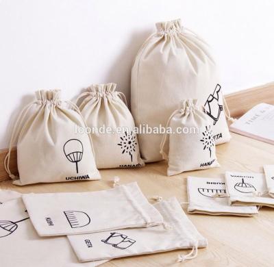 China BIODEGRADABLE Cheap Rustic Natural White Cotton Jewelry Gift Bags Pouches for sale