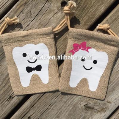 China Tooth Fairy BIODEGRADABLE Personalized Canvas Pouch for Tooth Holder for sale