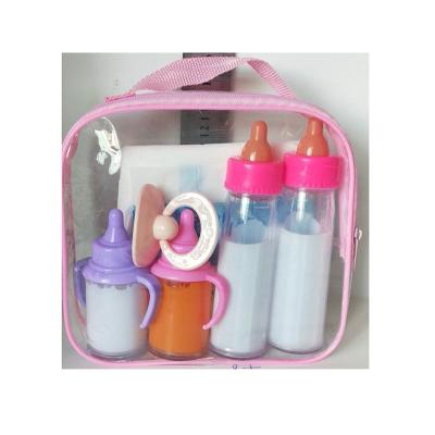 China DIY TOY Baby Doll Feeding Set with magic doll bottles in a baby bag set with baby - doll accessories for sale