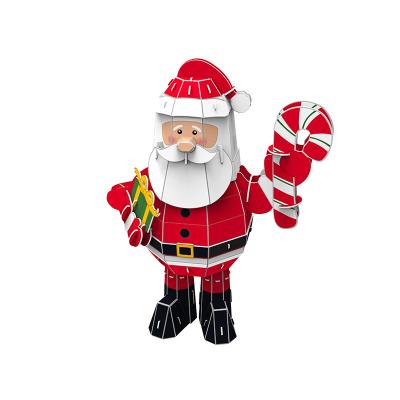 China 100% eco-friendly made in China 3D Santa model toy 3D puzzle cardboard hot-selling puzzle for sale