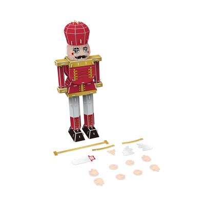 China 100% Eco-friendly Christmas Gift New Product Nutcracker Christmas Decoration 3D Customizable Model Kits for sale