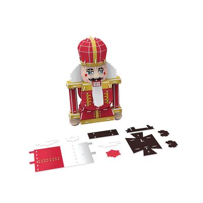 China 100% Eco-friendly Crafts Jigsaw Puzzle Children's DIY Nutcrackers Shaped Christmas Gifts 3D Puzzles for sale