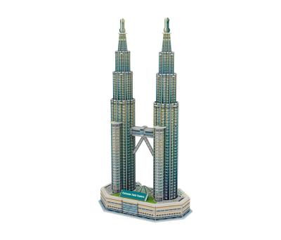 China 100% Eco-friendly Paper 3D Puzzle Petronas Twin Towers Puzzle 3D Puzzle Children's Handmade Art And Craft 3D Model for sale