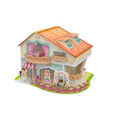 China 100% Eco-Friendly 3D Puzzles For Kids Villa Model Kits Puzzles Toys DIY Beautiful Arts And Crafts For Kids Ages 12-14 for sale