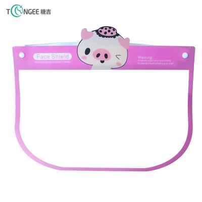 China Plastic Tongee Child Cartoon Design Full Face Cover Shields PET Kids Animal Clear Protective Mask With Glass Frame for sale