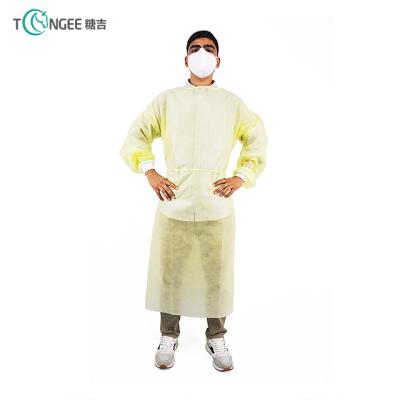 China Hot Selling Protective Stain Civilian Security PP Coated Isolation Gown Material Dustproof And Antistatic Disposable Clothing for sale