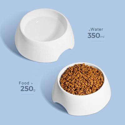 China Sustainable Double Pet Bowls Ceramic Dog Bowl Without Spill Mat + Non-Slip Silicone Pet Food Scoop Feeder Bowls For Feeding Dogs Cats for sale