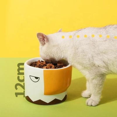 China Wholesale Dog Feeding Bowl Viable Double Ceramic Food Dish Pet Drinking Feeding Bowl with Non-slip Silicone Pet Bowl Feeding Holder for sale