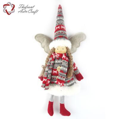 China Factory Customized Beautiful Fabric Christmas Decoration Angel Christmas Hanging Decoration Doll With Wing for sale