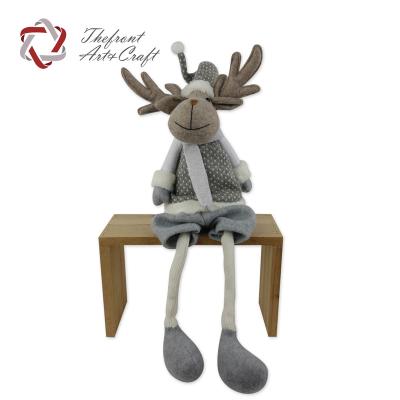 China Hot Sale Christmas Decoration Christmas Craft Gift Ornaments Sitting Toy Elk Christmas Deer for sale