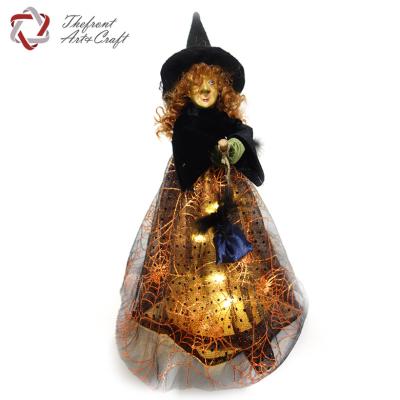 China Hot Halloween Decoration China Products Finely Processed Funny Fabric Witch Dolls With Light for sale