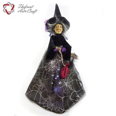 China Halloween decoration hot sale finely processed fabric handmade witch doll for sale