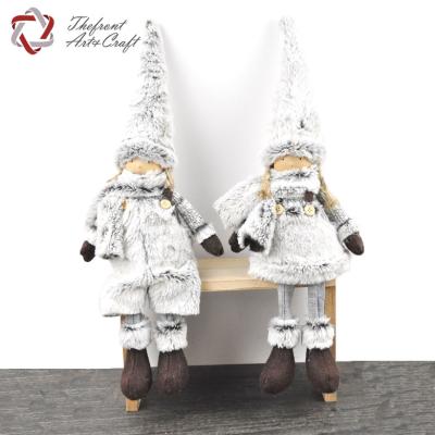 China Christmas Decoration OEM Table Decorations Items Sitting Dolls Gifts Cloth Christmas Crafts for sale