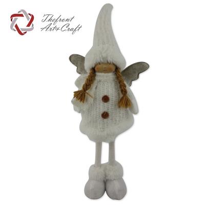 China Funny Cloth Xmas and Christmas Decoration Rose Hat Doll Wool Standing Ornaments for sale