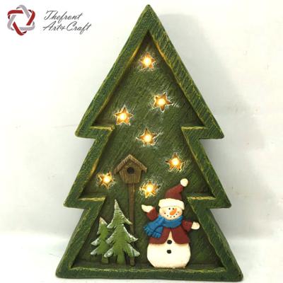 China Snowman table decoration LED light desk snowman crafts christmas trees decoration for sale