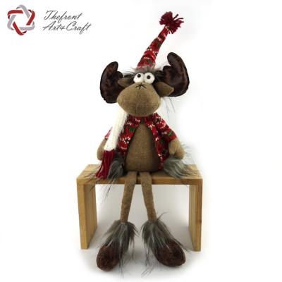 China Christmas Decoration Competitive Price Sitting Toy Cloth Plush Dolls Decoration Christmas Moose for sale