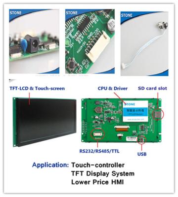 中国 接触コントローラーおよび PCB のアダプター及び CPU ドライブが付いている HMI RS232 LCD モジュール 販売のため