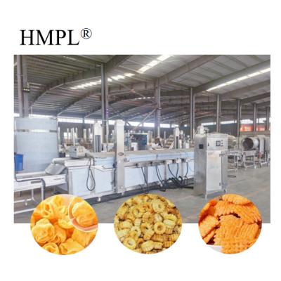 China food & Beverage Factory 3d Fried Corn Crispy Bugles Small Pellets Fried Chips Snacks Machine Production Line Bugles Frying Processing Equipment for sale