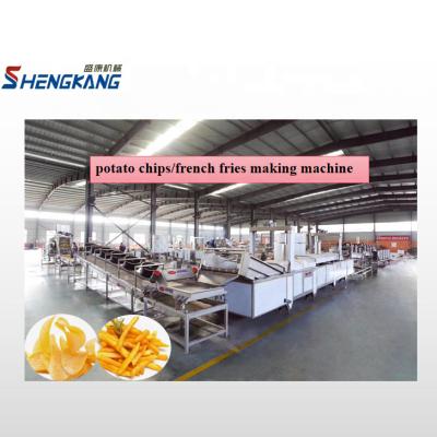 China Hot Full Automatic Vegetable Processing Plant 200kg/h Stainless Steel 304 Potato Chips Making Machine French Fries Frying Machine Production Line for sale