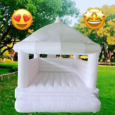 China Outdoor Inflatable White Bouncer , Bouncing Castle House For Wedding Party for sale